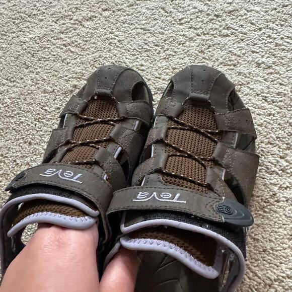Teva Hybrid Water Hiking Sandals Closed Toe Women's Size 10 Brown Style 6969 - Picture 11 of 13